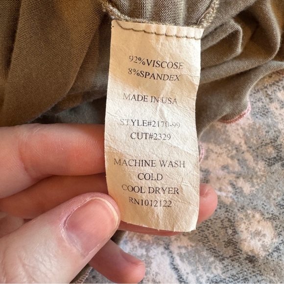 VTG Coquette Top Sz L Demure Romantic Fairy Lettuce Hem Y2K Sage Green Baby Pink - Picture 10 of 13